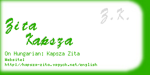 zita kapsza business card